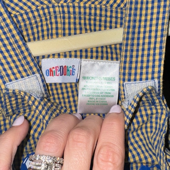 90s Vintage Soccer appliqué embroidered jon jon romper overalls baby boy toddler - Picture 4 of 5